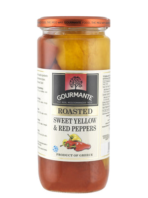 Gourmante Roasted Sweet Yellow & Red Peppers in Brine 450gr