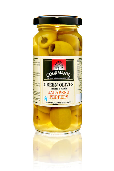 Gourmante Green Olives stuffed with Jalapeno Peppers in Brine 227gr