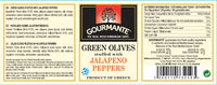 Gourmante Green Olives stuffed with Jalapeno Peppers in Brine 244ml