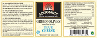 Gourmante Green Olives stuffed with Blue Cheese in Sunflower Oil 244ml