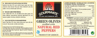 Gourmante Green Olives Stuffed with Natural Red Peppers in Brine 227gr